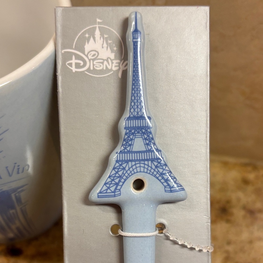 NWT Disney Minnie Mouse Light Blue Paris Mug with Eiffel Spoon Accent - Picture 2 of 8